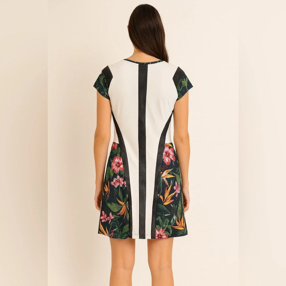 Adidas Y-3 White and Black Floral Tennis Dress - Picture 3 of 8